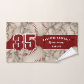 Grungy Baseballs Softballs atleet en teamnaam Bad Handdoek (Handdoek)