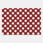 Grungy Baseballs Softballs Coördinerende Set van 3 Inpakpapier Vel (Voorkant 2)