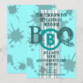 Grungy BBQ Moderne Uitnodiging (Voorkant / Achterkant)