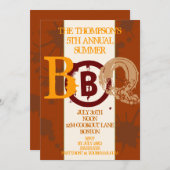 Grungy BBQ Moderne Uitnodiging (Voorkant / Achterkant)