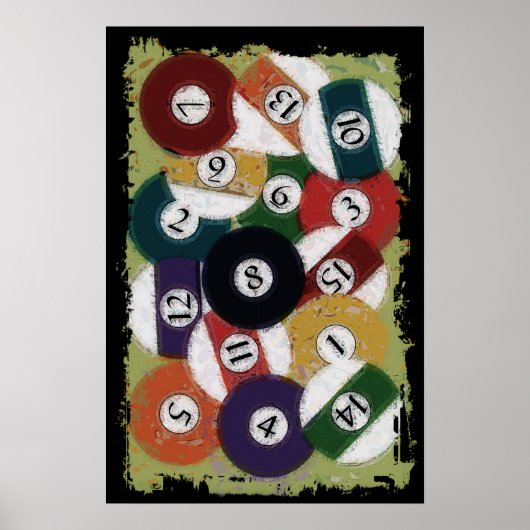 GRUNGY BILLIARDS BALLS POSTER (Voorkant)