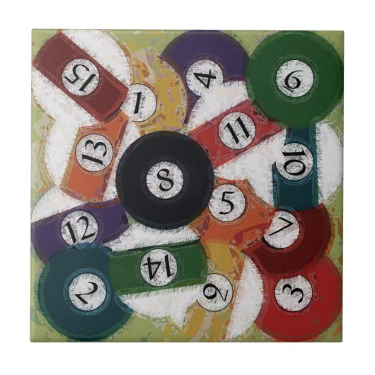 GRUNGY BILLIARDS BALLS TEGELTJE (Voorkant)