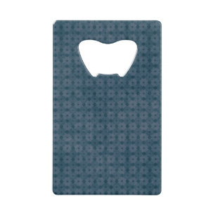 Grungy Blue Diamond Pattern Creditkaart Flessenopener