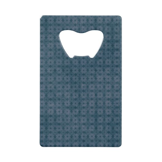 Grungy Blue Diamond Pattern Creditkaart Flessenopener (Voorkant)