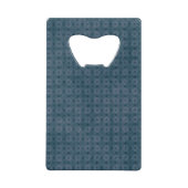 Grungy Blue Diamond Pattern Creditkaart Flessenopener (Achterkant)