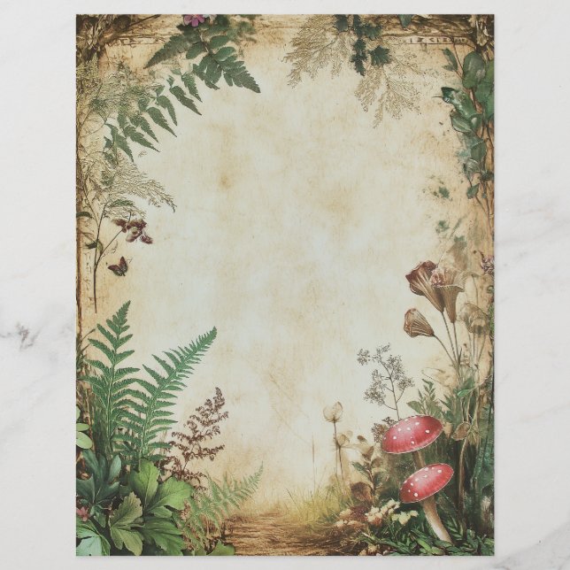  Grungy Botanical Scrapbook Junk Journal (Voorkant)