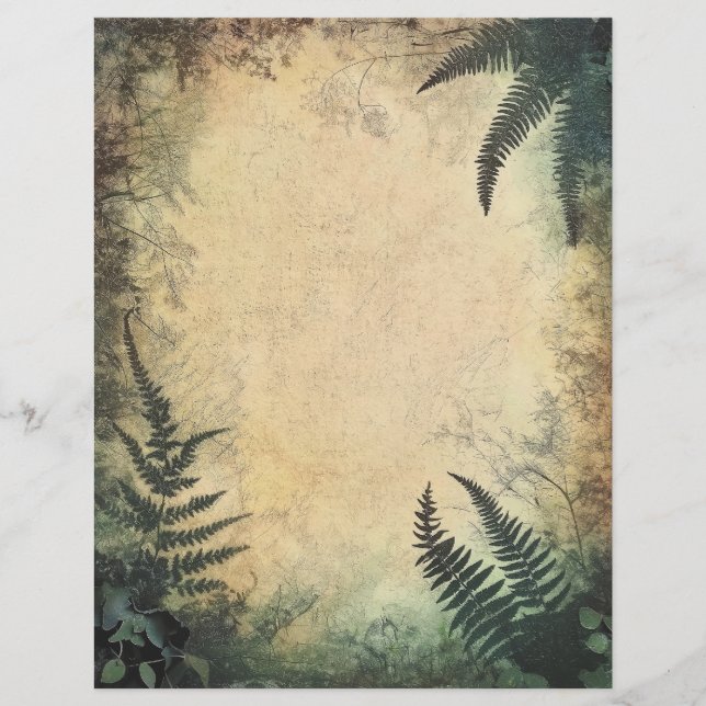  Grungy Botanisch Scrapbook Papier Ephemera (Voorkant)
