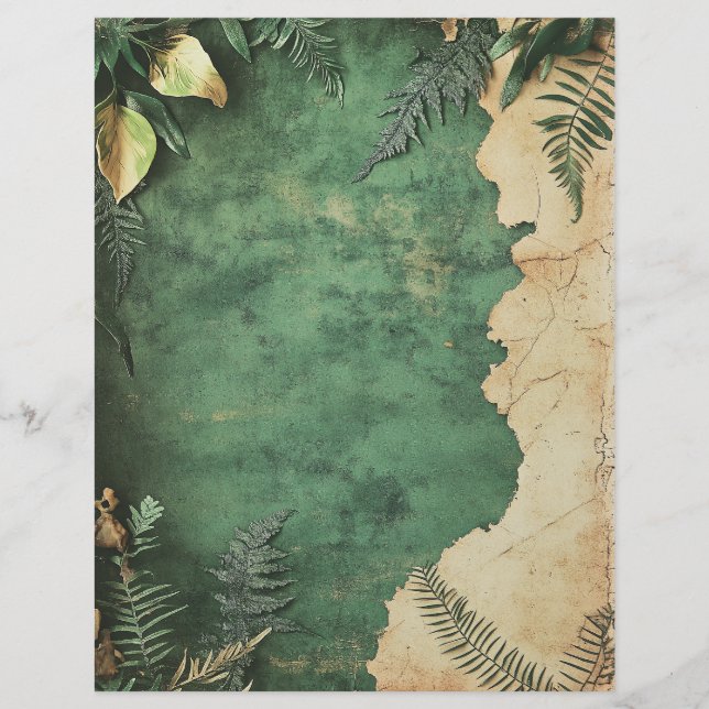  Grungy Botanisch Scrapbook Papier Ephemera (Voorkant)