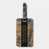 Grungy Brown Faux Marble Stone Bagagelabel (Achterkant verticaal)