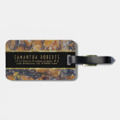 Grungy Brown Faux Marble Stone Bagagelabel (Achterkant horizontaal)