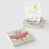 Grungy Canada Canadees Onderzetter van Maple Leaf  (Zijkant)