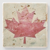 Grungy Canada Canadees Onderzetter van Maple Leaf  (Voorkant)