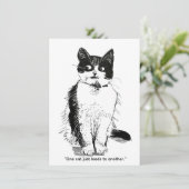 Grungy Cat - One Cat Leads to Another Feestdagenkaart (Staand voorkant)