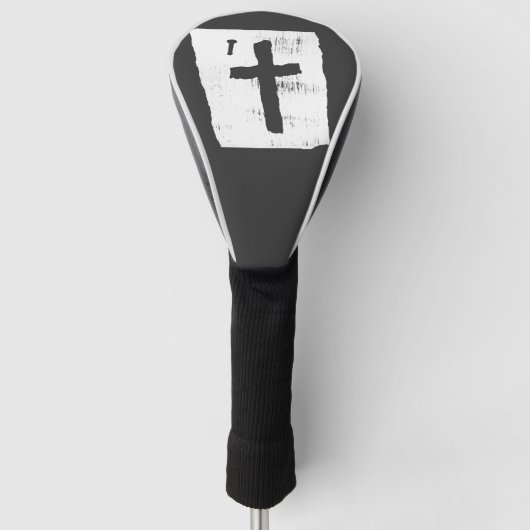 Grungy Christelijk Cross Golfheadcover (Voorkant)
