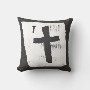 Grungy Christelijk Cross Kussen