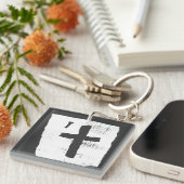 Grungy Christelijk Cross Sleutelhanger (Voorkant Rechts)