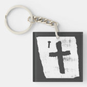 Grungy Christelijk Cross Sleutelhanger (voorkant)