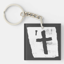 Grungy Christelijk Cross Sleutelhanger