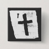 Grungy Christelijk Cross Vierkante Button 5,1 Cm (Voorkant)