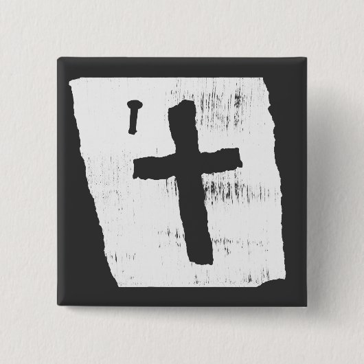 Grungy Christelijk Cross Vierkante Button 5,1 Cm (Voorkant)