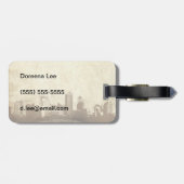 Grungy city background bagagelabel (Achterkant horizontaal)