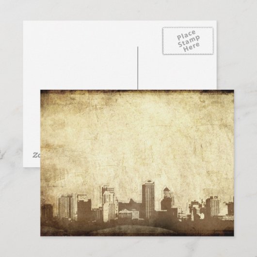 Grungy city background briefkaart (Voorkant / Achterkant)