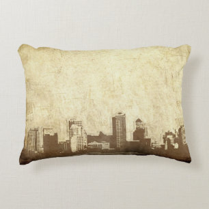 Grungy city background decoratief kussen