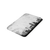 Grungy city background in zwart-wit badmat (Gekanteld)