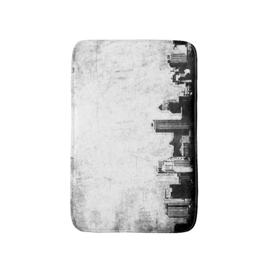 Grungy city background in zwart-wit badmat (Voorkant Verticaal)