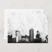 Grungy city background in zwart-wit briefkaart (Voorkant / Achterkant)