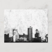 Grungy city background in zwart-wit briefkaart (Voorkant)