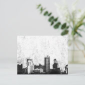 Grungy city background in zwart-wit briefkaart (Staand voorkant)