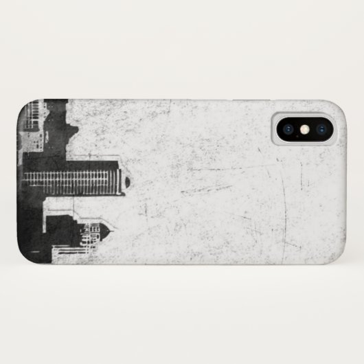 Grungy city background in zwart-wit Case-Mate iPhone case (Achterkant (horizontaal))