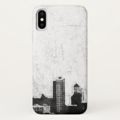 Grungy city background in zwart-wit Case-Mate iPhone case (Achterkant)