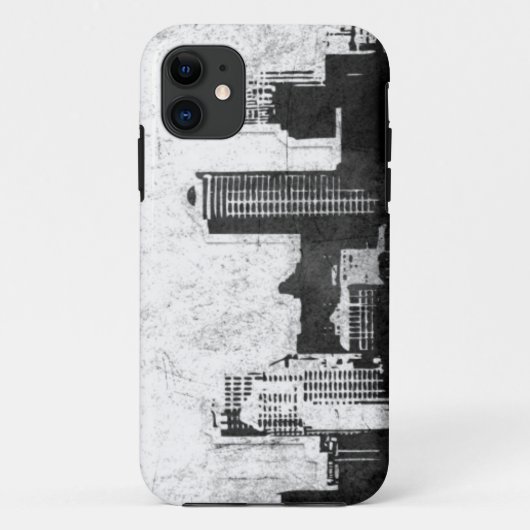 Grungy city background in zwart-wit Case-Mate iPhone case (Achterkant)