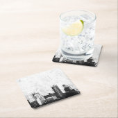 Grungy city background in zwart-wit kartonnen onderzetters (Insitu)