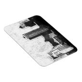 Grungy city background in zwart-wit magneet (Rechterzijde)