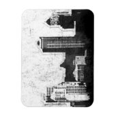 Grungy city background in zwart-wit magneet (Verticaal)