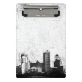 Grungy city background in zwart-wit mini klembord (Voorkant)