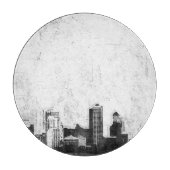 Grungy city background in zwart-wit snijplank (Voorkant)