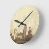 Grungy city background ronde klok (Hoek)