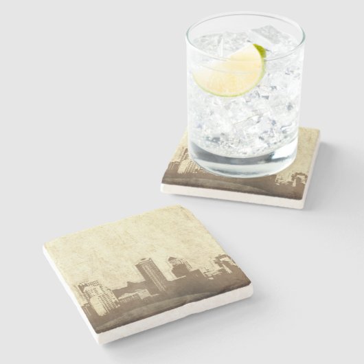 Grungy city background stenen onderzetter (Zijkant)