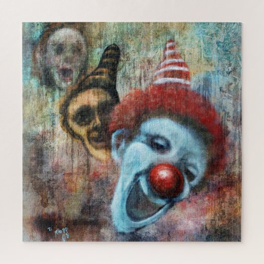 Grungy Clown Zombie Parade Gothic Print Creepy Art Legpuzzel (Verticaal)
