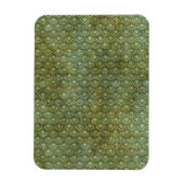 Grungy Dark Green Scallops Magneet (Verticaal)