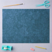  Grungy Deep Blue Floral Damask Tissuepapier (Craft)