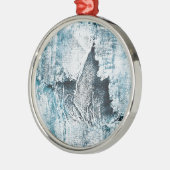 grungy denim metalen ornament (Links)