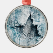 grungy denim metalen ornament (Voorkant)