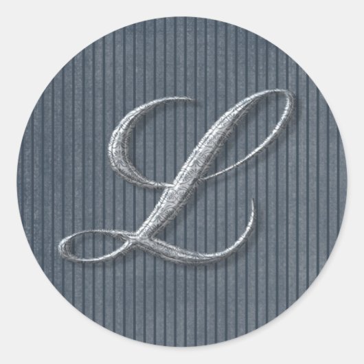 Grungy Denim Stripe Initiaal Muismatten, Stickers (Voorkant)