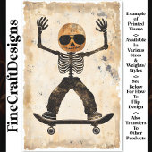 Grungy Edgy Skateboarden Skelet AJ9 Decoupage Tissuepapier