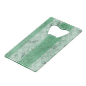 Grungy Fat Green Stripes Creditkaart Flessenopener (Voorkant Gekanteld)